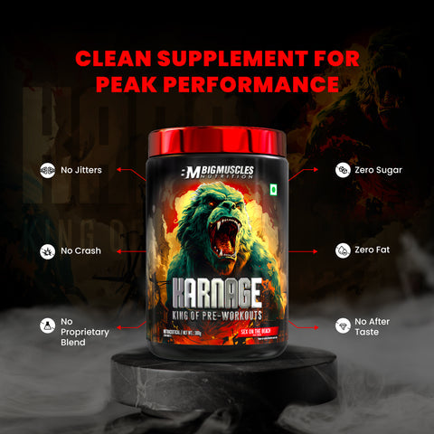 Karnage Pre-Workout by Big Muscles – Enhance Focus & Endurance